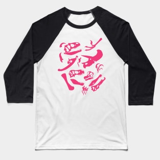 Dinosaur Bones (Pink) Baseball T-Shirt